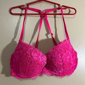 2013 PINK VS Pink Floral Lace Lightly Lined Demi Bra Sz 36C